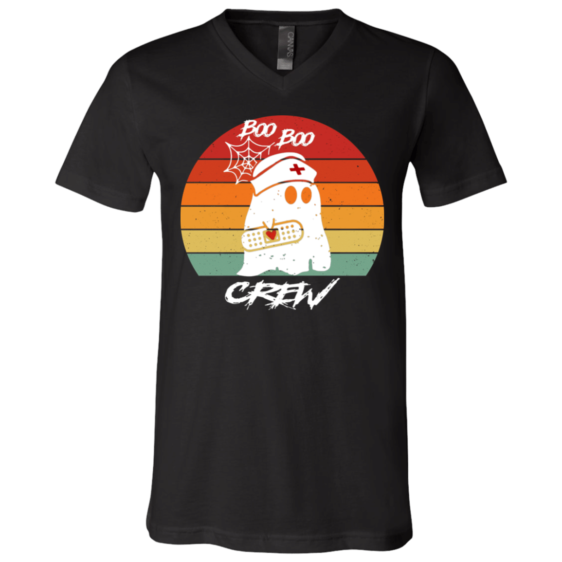 Boo Boo Crew Funny Halloween Nurse Ghost 01 Unisex V-Neck T-Shirt