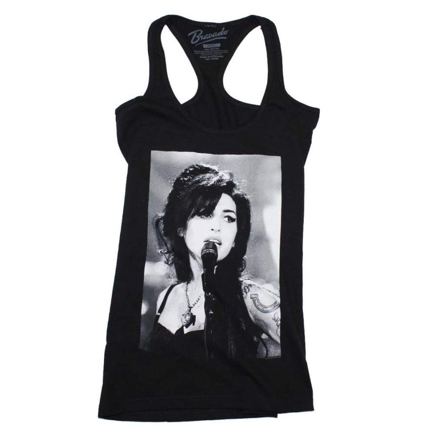 Amy Winehouse Live Shot Juniors Racerback Tank Top