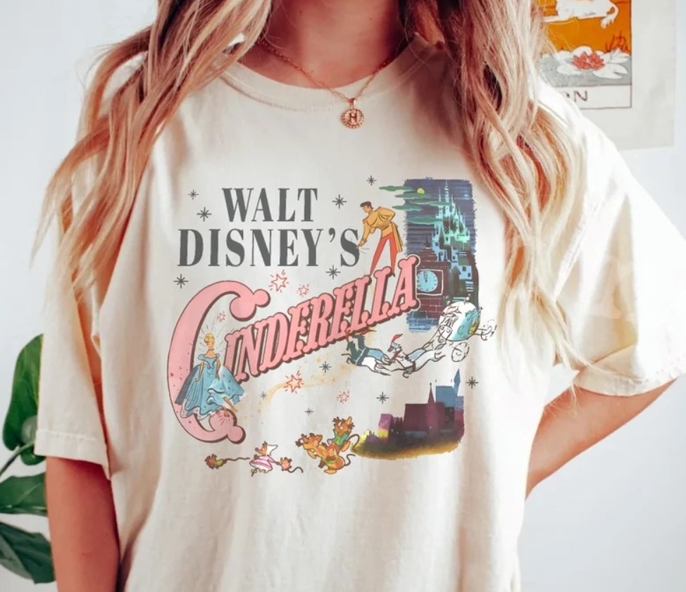 Vintage Cinderella Shirt, Walt Disney Characters Princess Shirt Outfit, Shirt Outfit Idea