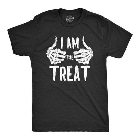 Crazy Dog T-Shirts Mens I Am The Treat Tshirt Funny Trick Or Treat Halloween Tee (Heather Black) – 3, Halloween Costume Ideas, Shirt Outfit Ideas