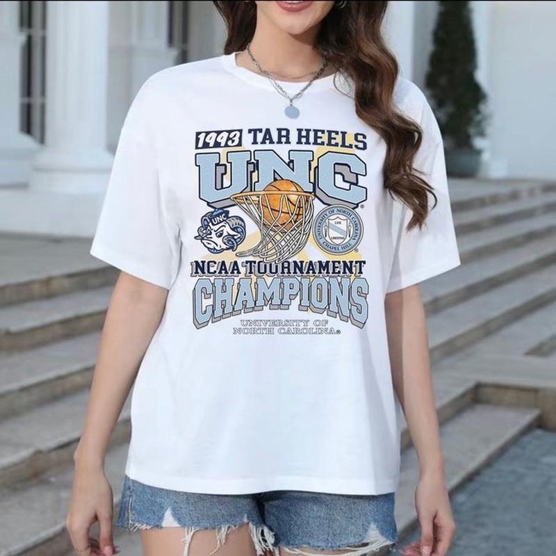 University Of North Carolina Tournament Champs NCAA T-Shirt Top Womenswear, Shirt Outfit Idea