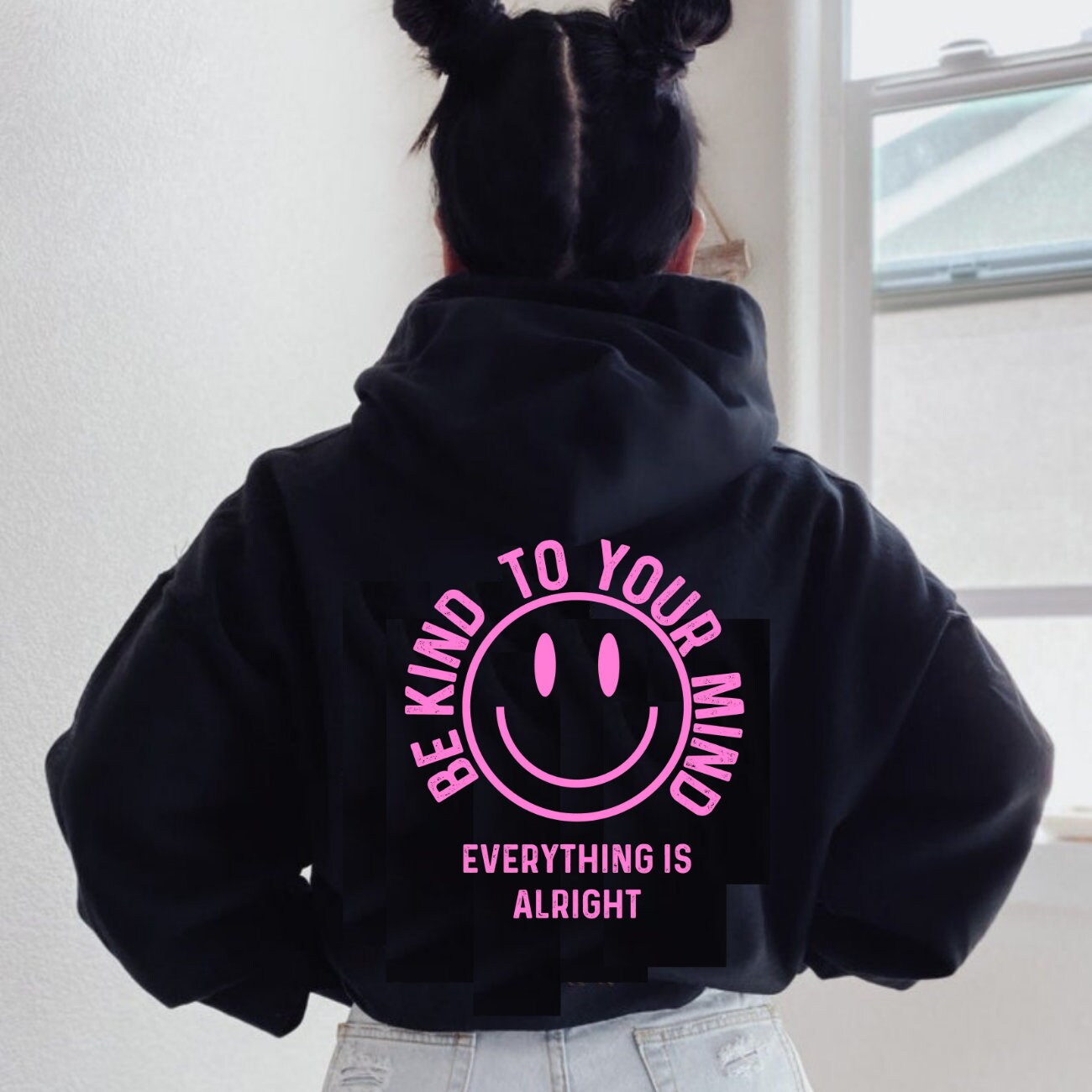 Be Kind to Your Mind Hoodie, Mental Health Sweatshirt, Mental Health Hoodie, Trendy Hoodie, Hoodie With Words on Back, Oversized Hoodie