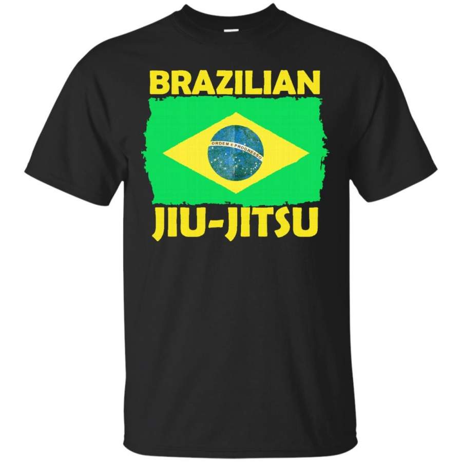 BJJ Shirt Brazilian Jiu Jitsu Distressed Flag Novelty Design