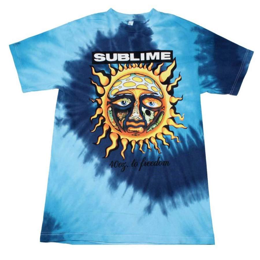 Sublime 40 Oz To Freedom Blue Tie Dye T-Shirt