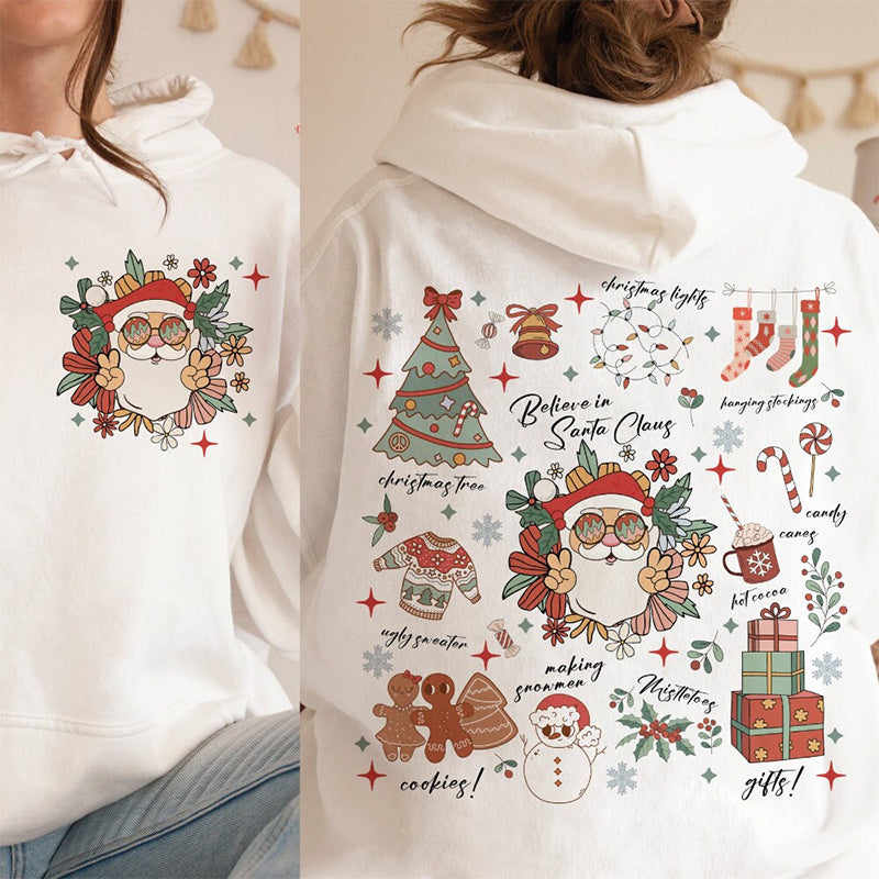 Vintage Santa Claus Casual Hoodie