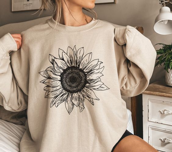 Sunflower Sweatshirt, Sunflower Graphic Tee, Boho Flower Shirt, Wildflower Tshirt, Cute Sunflower Shirt