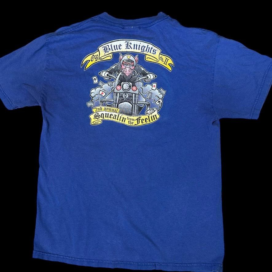 Vintage 90s Biker Blue Knights Mc Oregon Harley Tshirt, Shirt Outfit, Gift For Men, Gift For Women