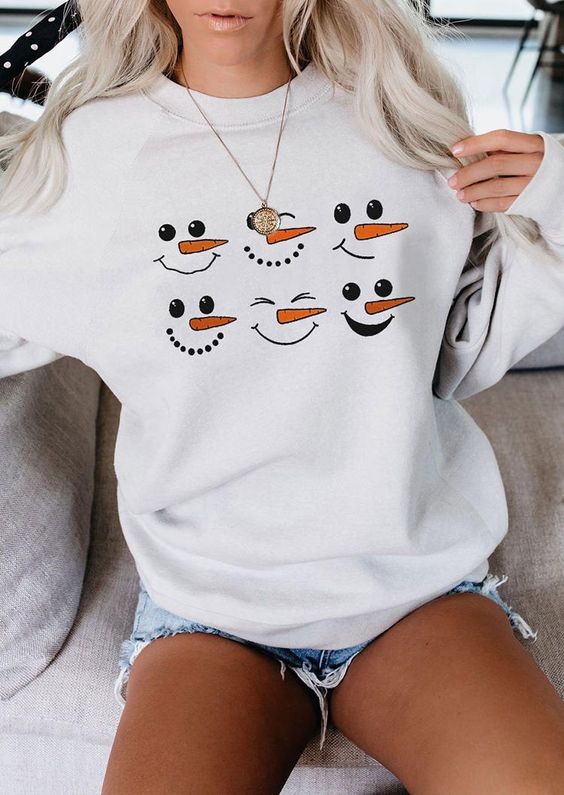 Snowman Smiley Sweatshirt