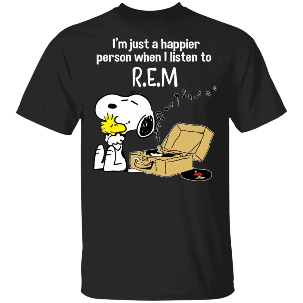 Snoopy Rem Tee Shirt Happier When Listen To Rem Mt10