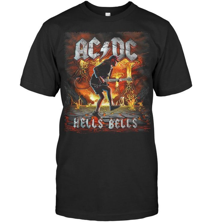 Ad Dc Hells Bells Black In Black Hard Rock Band Music Fans Shirts