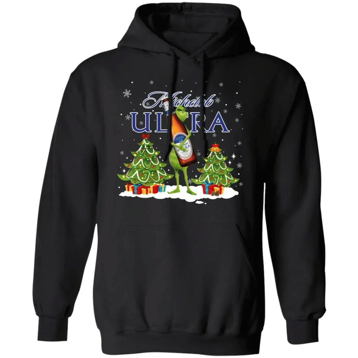 Christmas Hoodie Grinch Holding Michelob Ultra Xmas Beer Hoodie Pt11