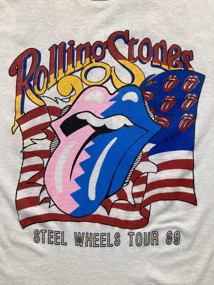 Vintage 80s Rolling Stones Steel Wheels Tour 89 T Shirt Outfit, Shirt Outfit Idea