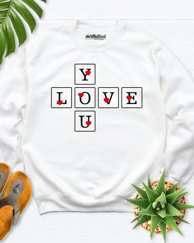 Cute Love Letter Print Sweatshirt