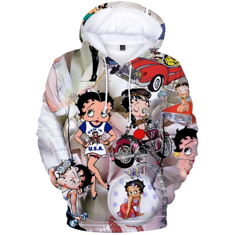 Betty Boop 3D Print Pullover  Fashion Sweatshirts Hoodie, Shirt Outfit Idea