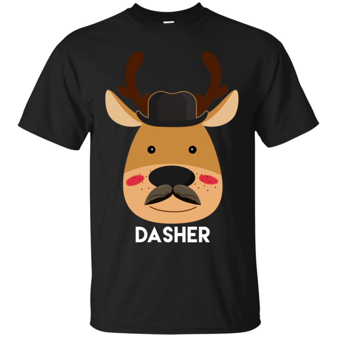 Santa Reindeer Dasher Matching Christmas T-Shirt