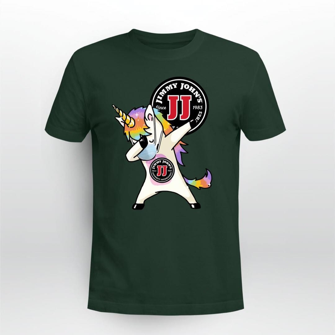 Unicorn Jimmy Johns Since 1983 Gourmet Sandwiches Logo Shirt