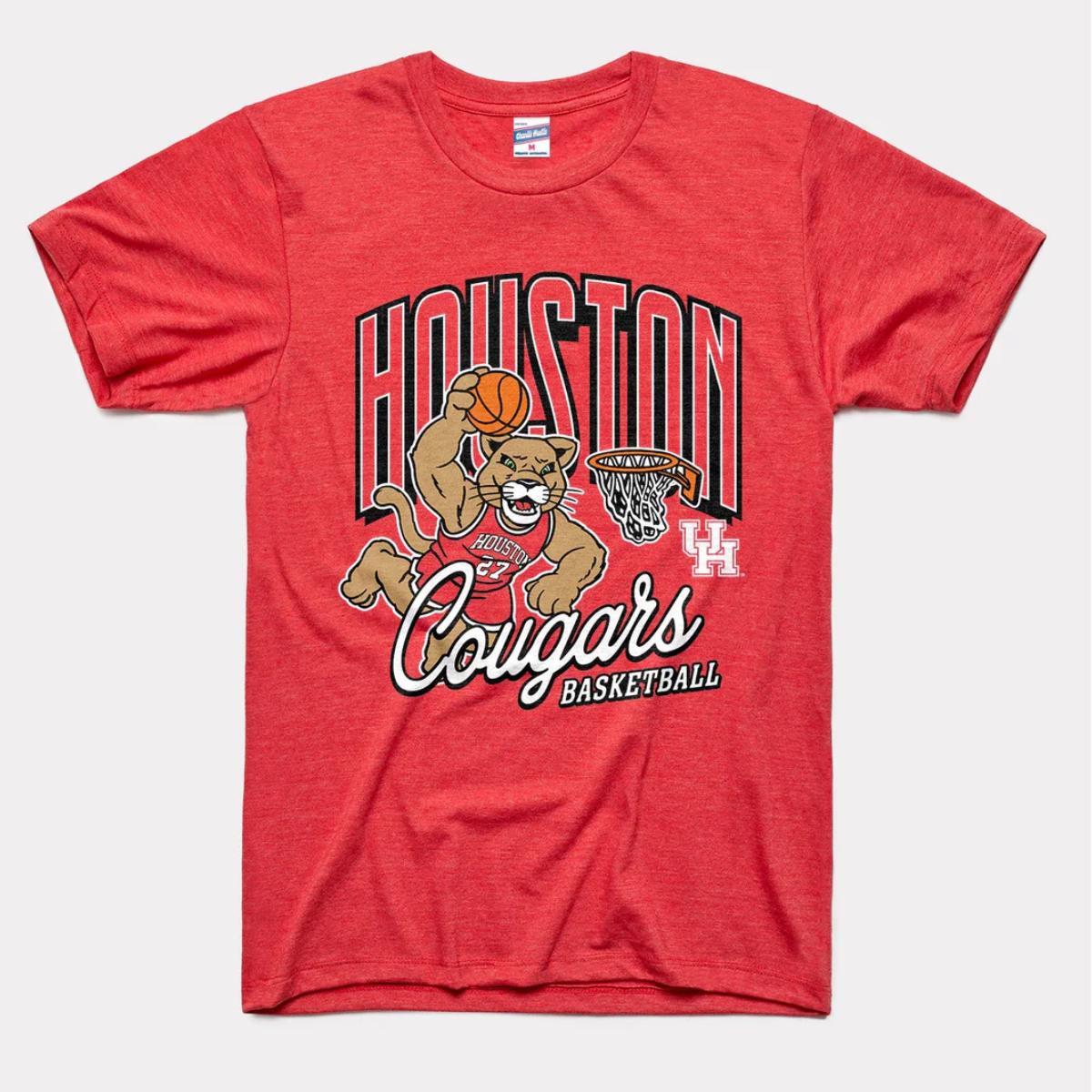 Vintage Houston Cougars Basketball Tee NCAA, Shirt Outfit Idea