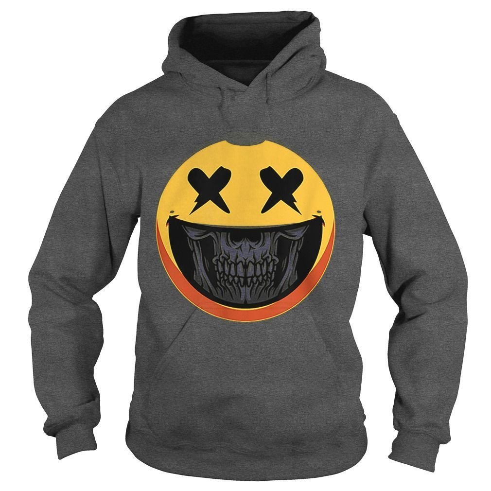 Cute Scary Halloween Smiley Skull Costume Emojis Gift Shirt