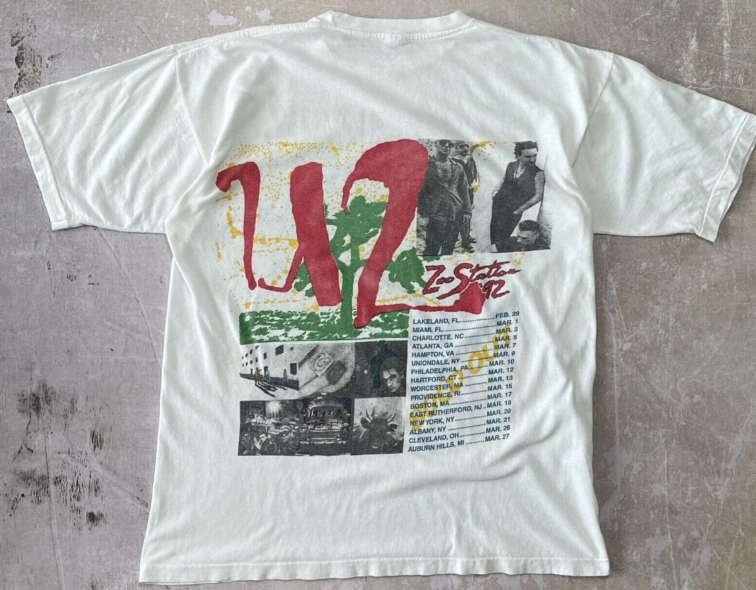 U2 Rock Band Zoo Station 92 Tour 2 sides Tee Shirt Outfit, Shirt Outfit Idea