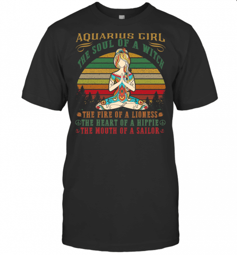 Aquarius Girl Tshirt For Yoga Black Women Birthday Gifts