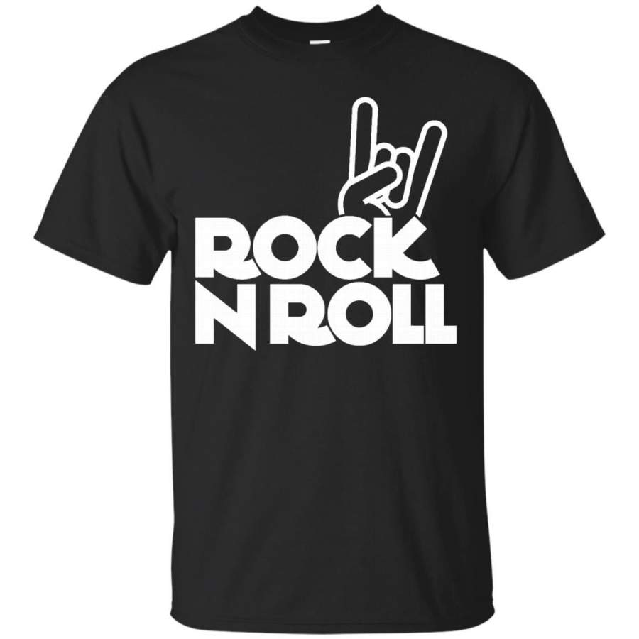 Rock n Roll – cool music rock on hand horns t-shirt