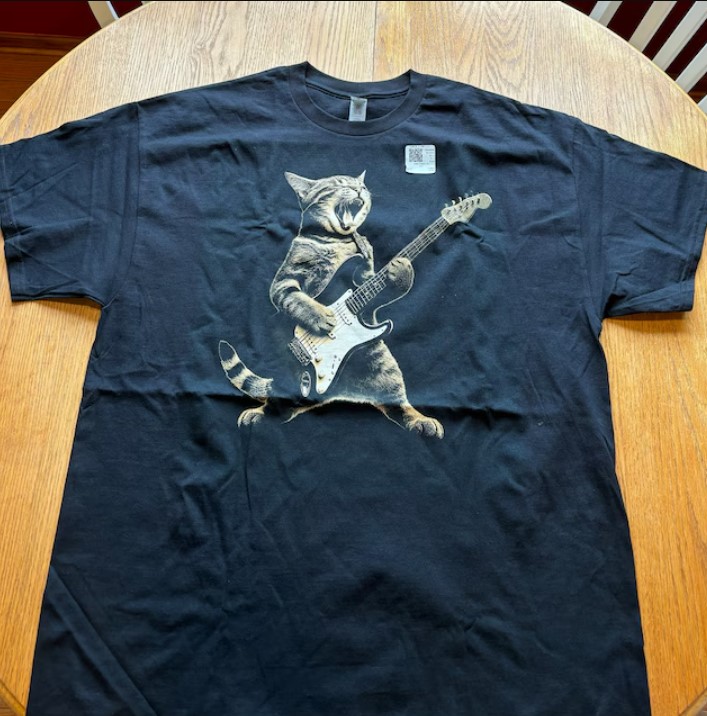 Cat Playing Rock Guitar Vintage Cat Lovers Shirt Outfit, Shirt Outfit Idea