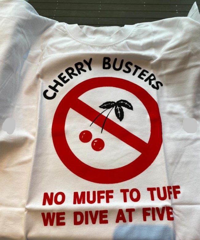 Cherry Busters No Muff to Tuff We Dive at Five Tee Shirt Outfit, Shirt Outfit Idea