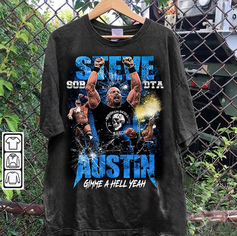 Vintage 90s Graphic Style Steve Austin T-Shirt, Shirt Outfit Idea