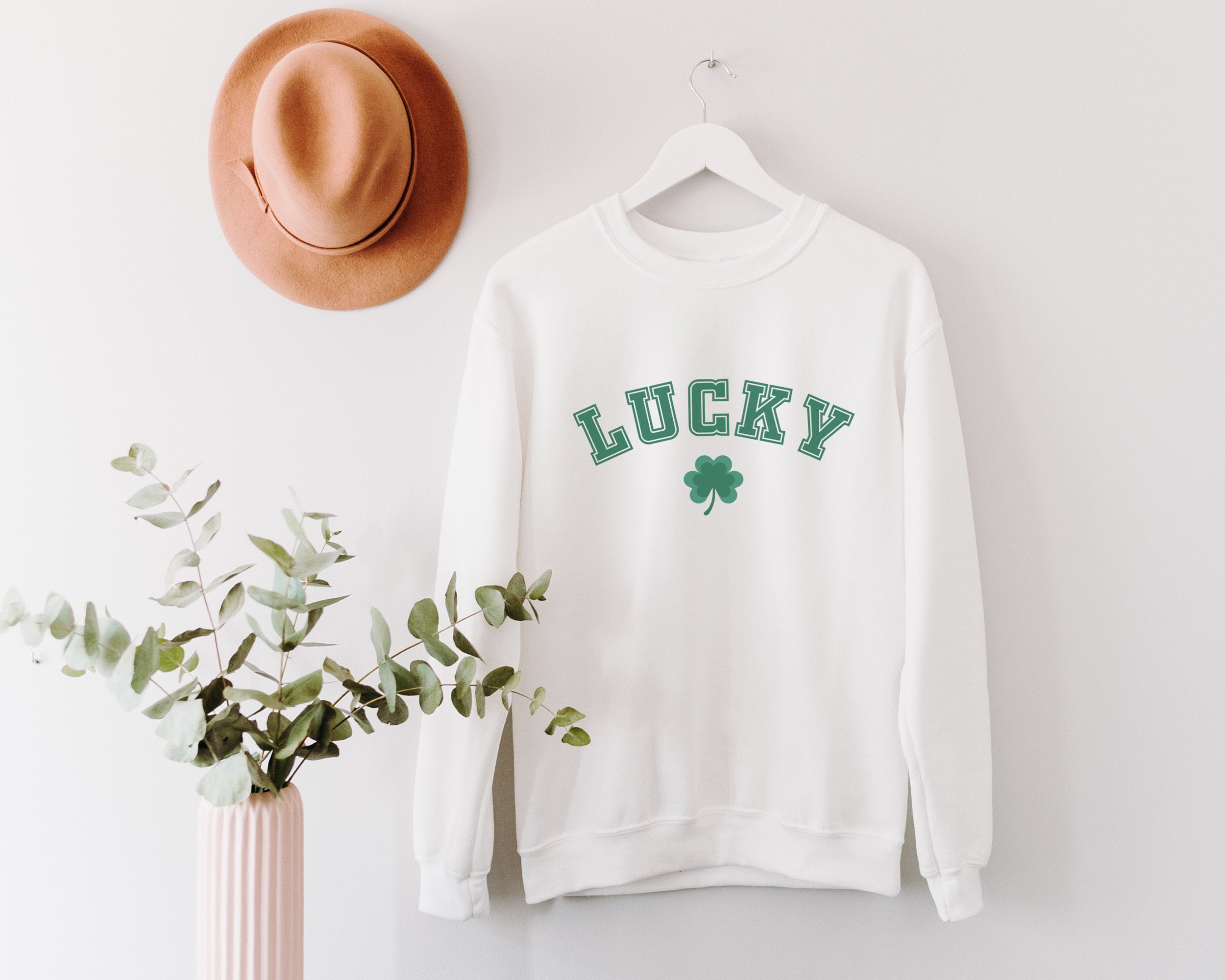 St. Patrickâs Day Crewneck Sweatshirt Lucky Irish Sweatshirt Womens St Pattys Shirt Cute St Pattys Shirt Shamrock Shirt St Paddyâs Sweater