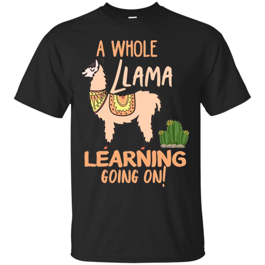 Teacher Shirt Men Llama Learning Going on Teachers Students T-Shirt