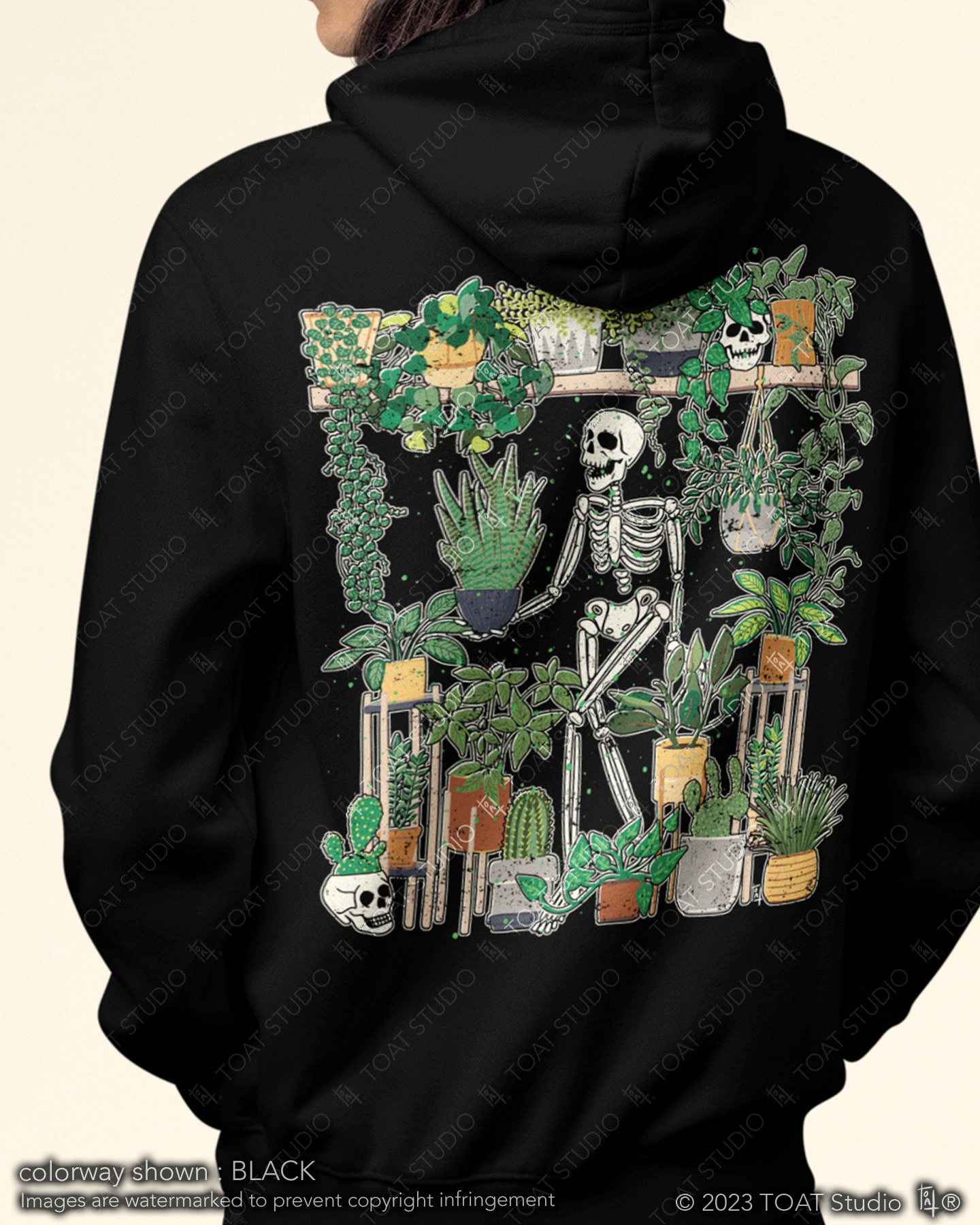 Crazy Plant Skeleton Unisex Hoodie, Plants not People, Plant Therapy, Plant Parent Gift, Skeleton Gardener, Indoor Plant Lover, Spooky Plant