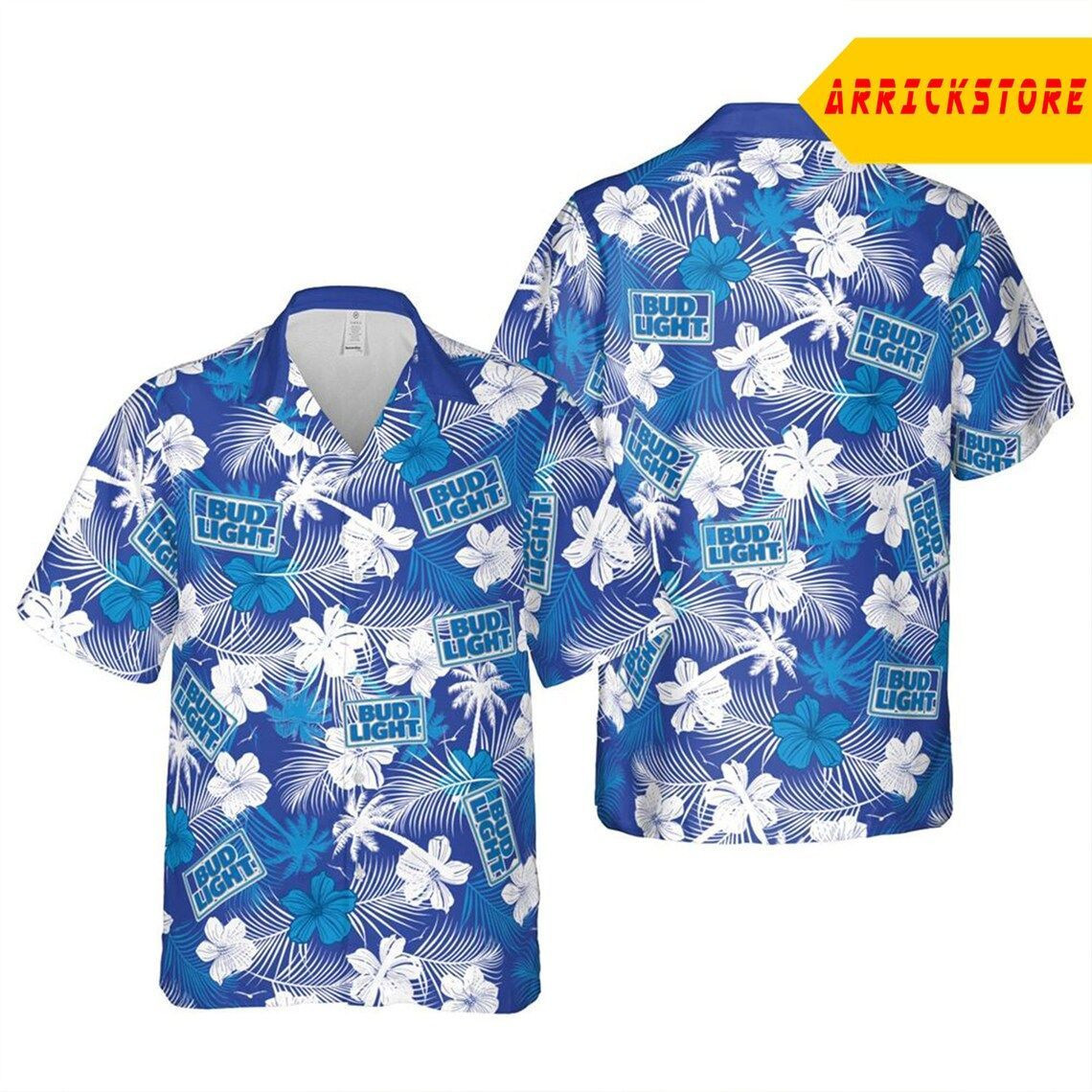 Bud Light Hawaii Floral Unisex Shirt, Bud Light Shirt, Bud Light Hawaiian Shirt, Bud Light Beach Shirt