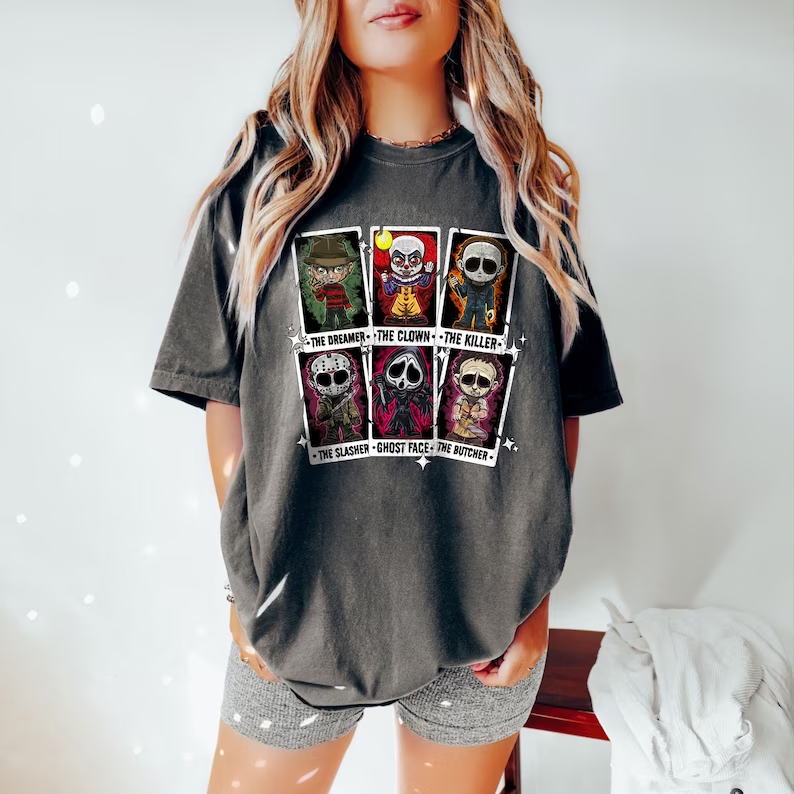 Comfort Colors® Retro Halloween Characters Tarot Card Shirt