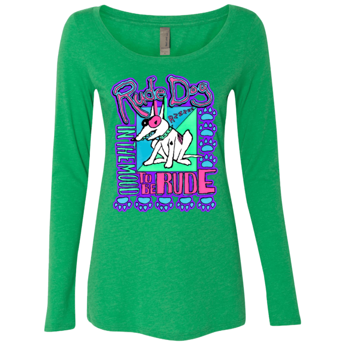 Rude Dog – Rude Dog Dark Womens Triblend Long Sleeve Shirt