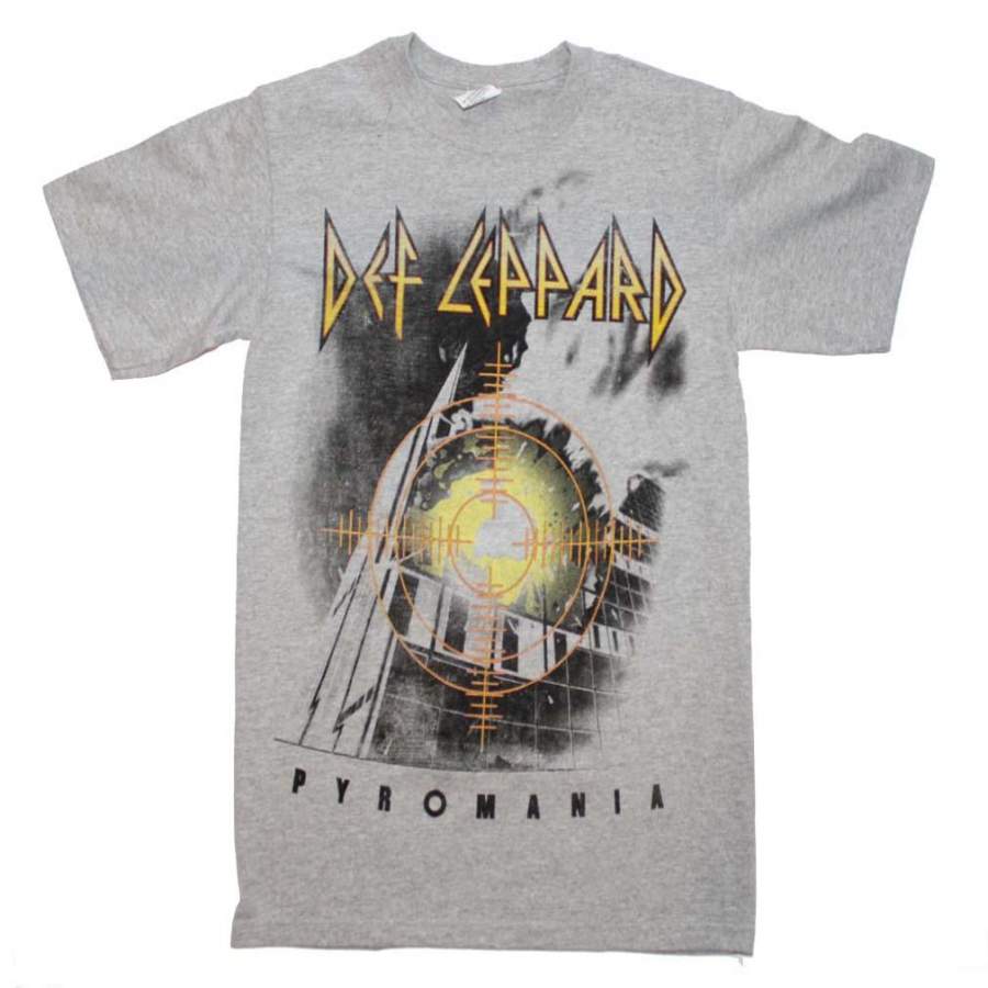 Def Leppard Target Pyromania Heather Gray T-Shirt