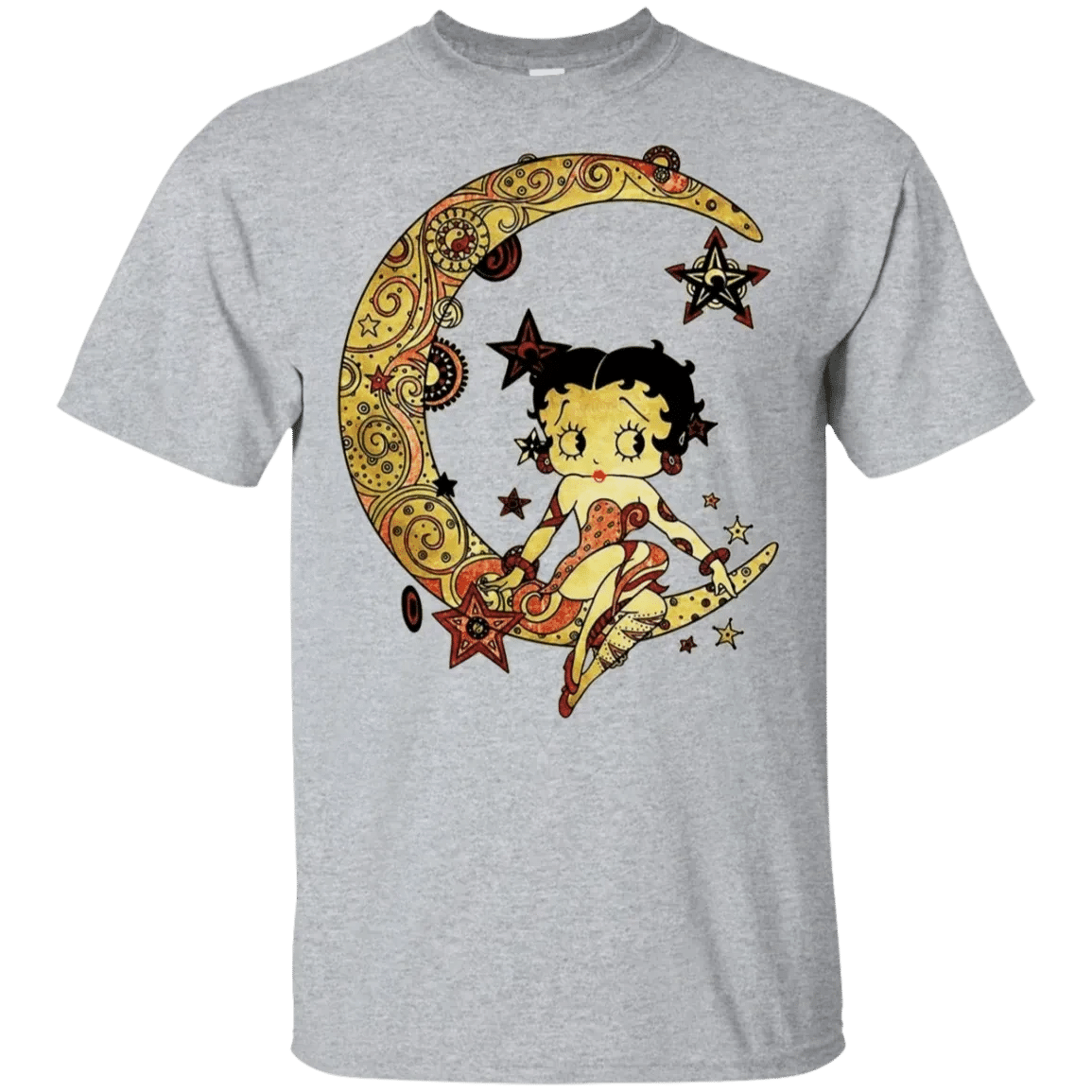 Betty Boop Lady Crescent Moon Star Yin Yang Ornaments Shirt