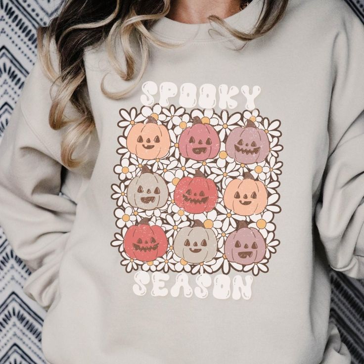 Spooky Season Sweatshirt, Crewneck Sweatshirt, Spooky Sweatshirt, Cute and Scary, Halloween, Ghost, PSL, Pumpkin Fall,  Autumn Sweatshirt