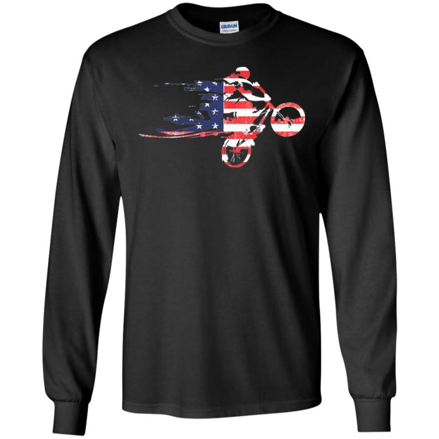 Cycling American Flag Bicycle Lover LS Sweatshirts