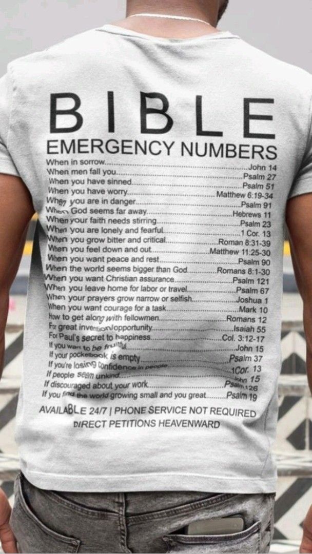 Bible Emergency Numbers T-Shirt, Shirt Outfit Idea