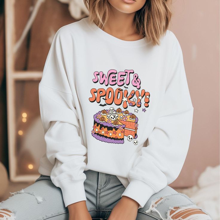 Sweet & Spooky – Cute Halloween Crew – Fall Crewneck – Spooky Season Sweatshirt – Fall Vibes – Spooky Aesthetic – Cozy Fall Crew, Halloween Costume Ideas