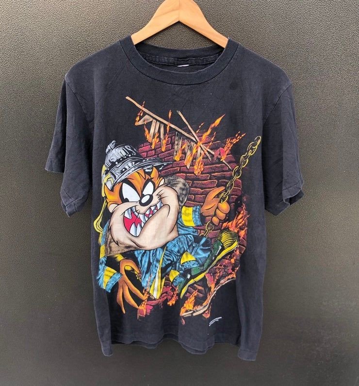 Vintage 90S Tazmania By Warner Bros Shirt With Front Rear Print Swingging On The Wall Shirt