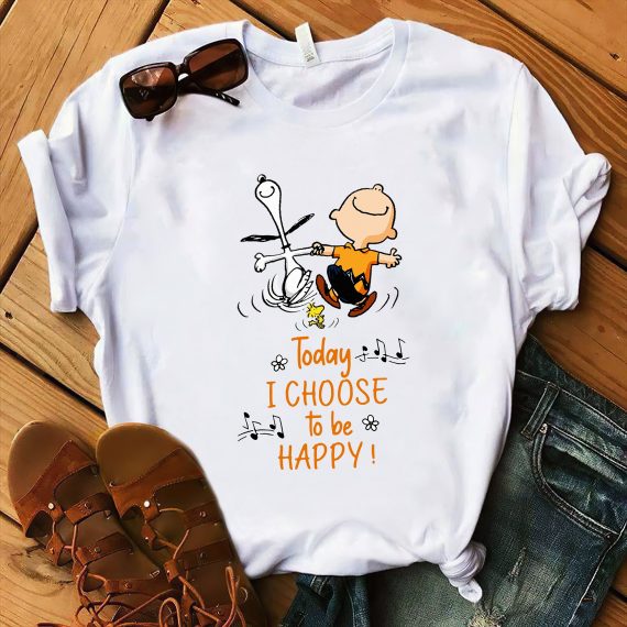 Snoopy Gift Snoopy Lover Snoopy And Charlie Brown Today I Choose To Be Happy Tshirt 2D Tshirt, Shirt Outfit Idea