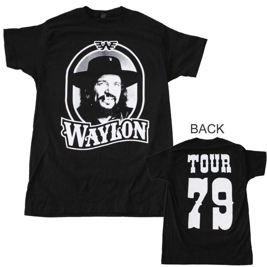 Waylon Jennings Tour 79 Black T-Shirt