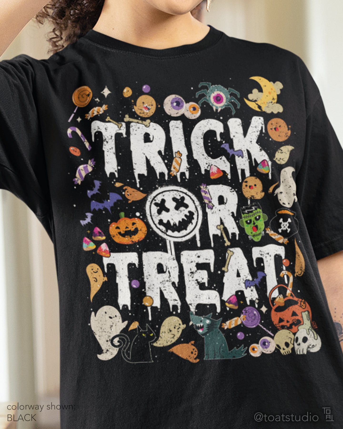 Trick or Treat II Unisex T-shirt, Cute Halloween shirt, Fall Monster Shirt, Spooky Vibes, Funny Halloween Mom, Ghost, Jack o lantern, Candy