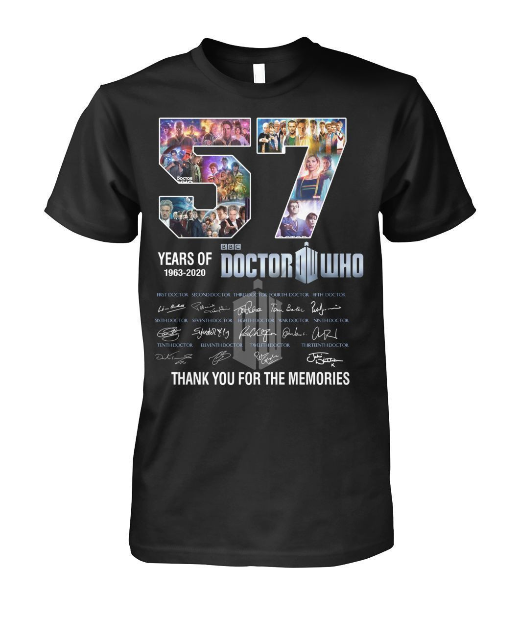 57 Years Of Doctor Who 1963 2020 Thank You For The Memories Movie Fans Cast Signatures Shirts