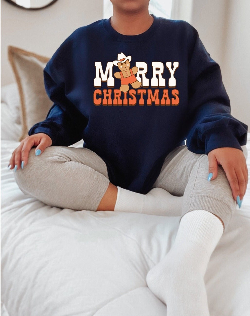 Christmas Cookie Sweatshirt Preppy Pajama Christmas Crewneck Christmas Pajamas Christmas Pjs Gingerbread Man Oversized Sweater Cute Xmas Tee