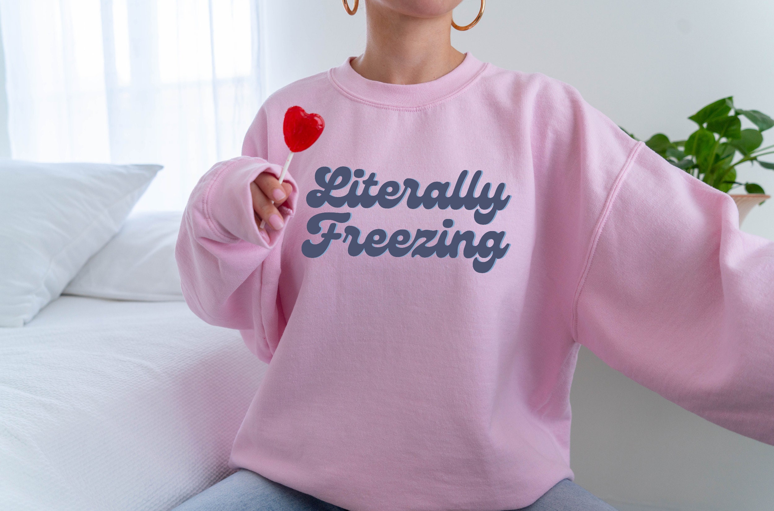 Always Cold Sweatshirt, Retro Literally Freezing Crewneck, Winter Pullover, Women’s Fall Apparel, Yes Im Cold Sweatshirt, Winter Gifts