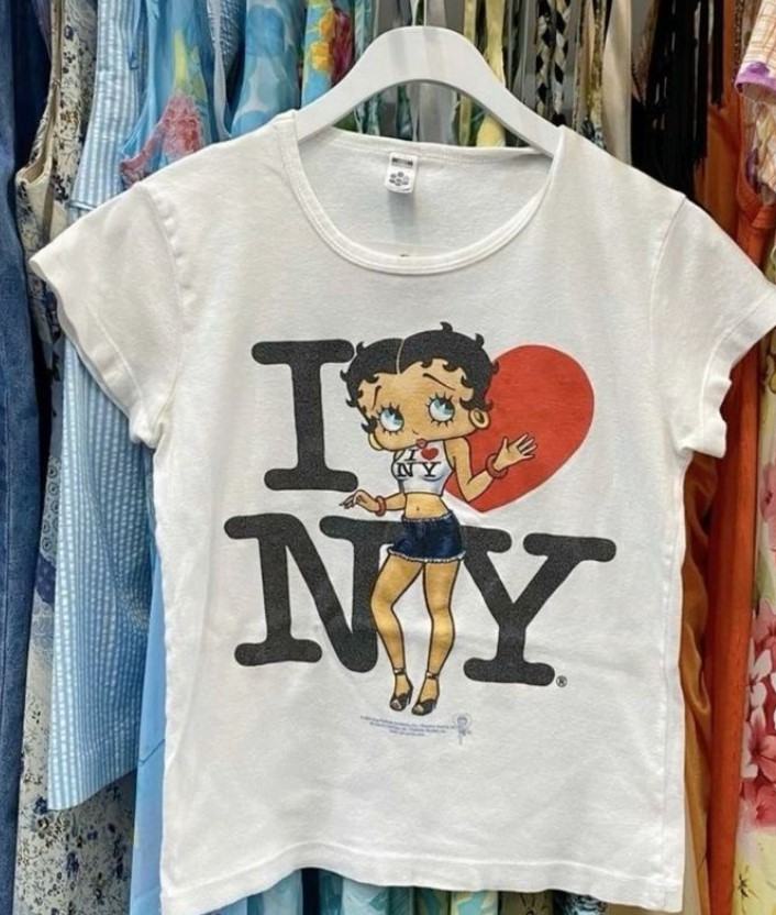 Vintage Betty Boop I Love New York City Tee Shirt Outfit, Shirt Outfit Idea