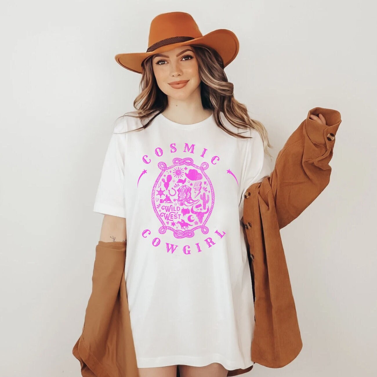 Comic Cowgirl Shirt Space Cowgirl Shirt Cowgirl Bachelorette Disco Cowgirl Cowgirl Outfit Howdy Shirt Western Shirt Y2k Top Country Music