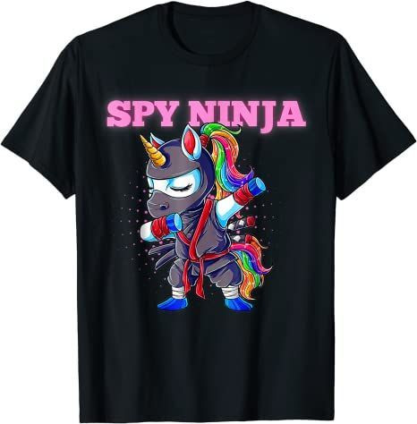 Cool Spy Gaming Ninjas Unicorn Gamer Boy Girl Kids Spy Ninja T-Shirt